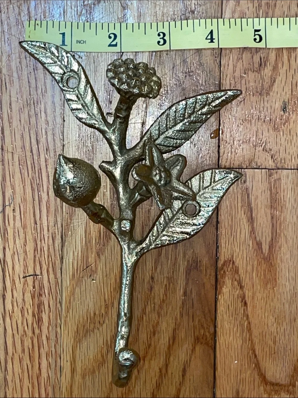 Gold Botanical Wall Hooks for Jewelry and Accessories - Set of 4
